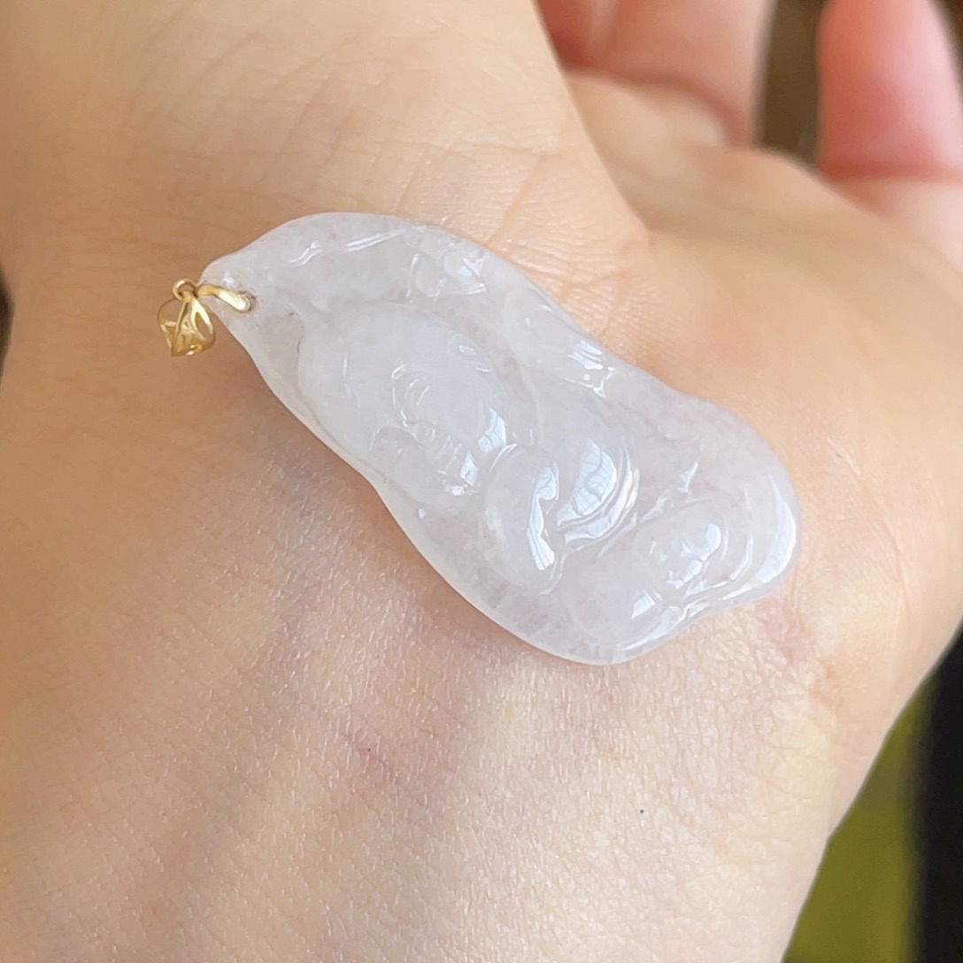 翡翠颈饰18K金镶嵌福利