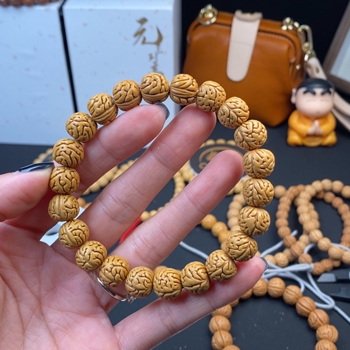 桃核手串肠纹12抛光