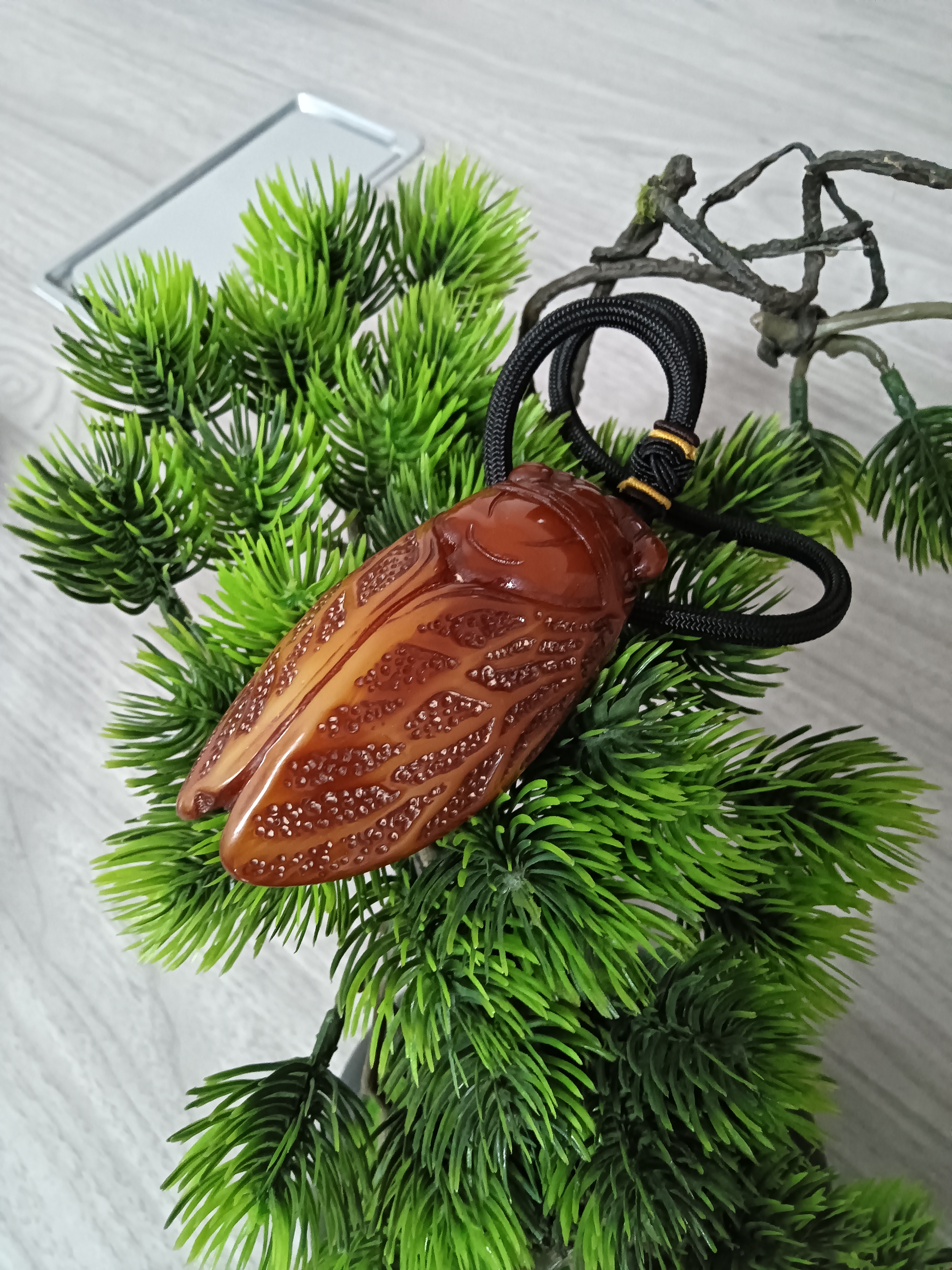 蜜蜡雕春蝉把件ML0661