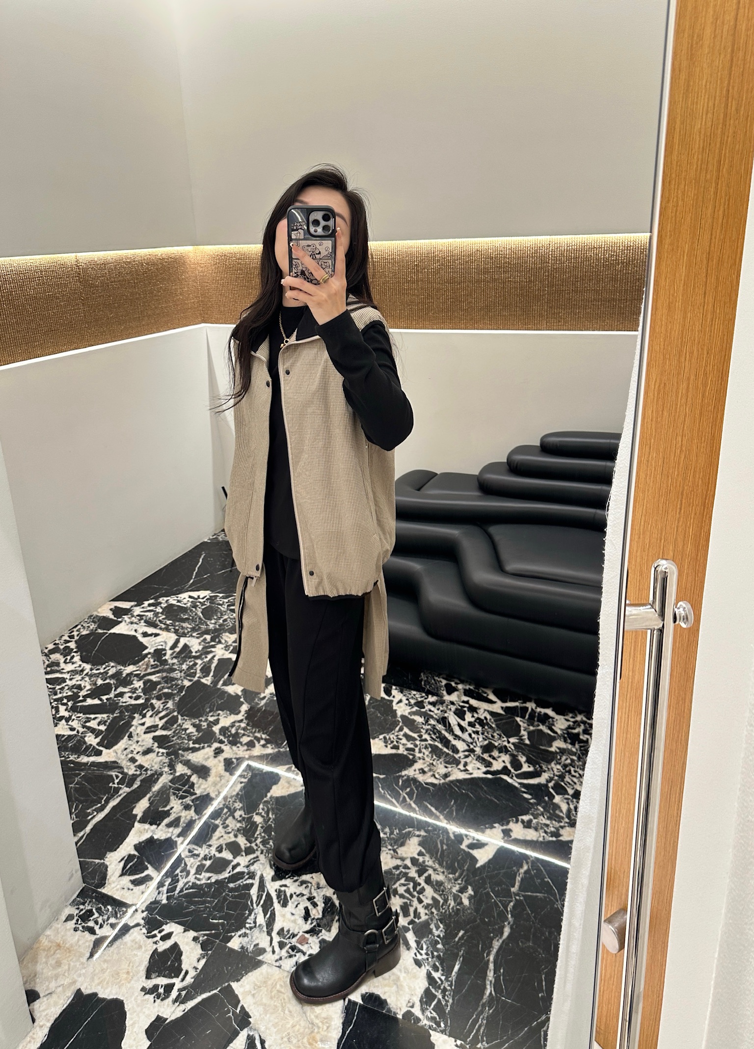 夹生HALFMADE 设计师品牌小众新款 不对称造型拉链长马甲