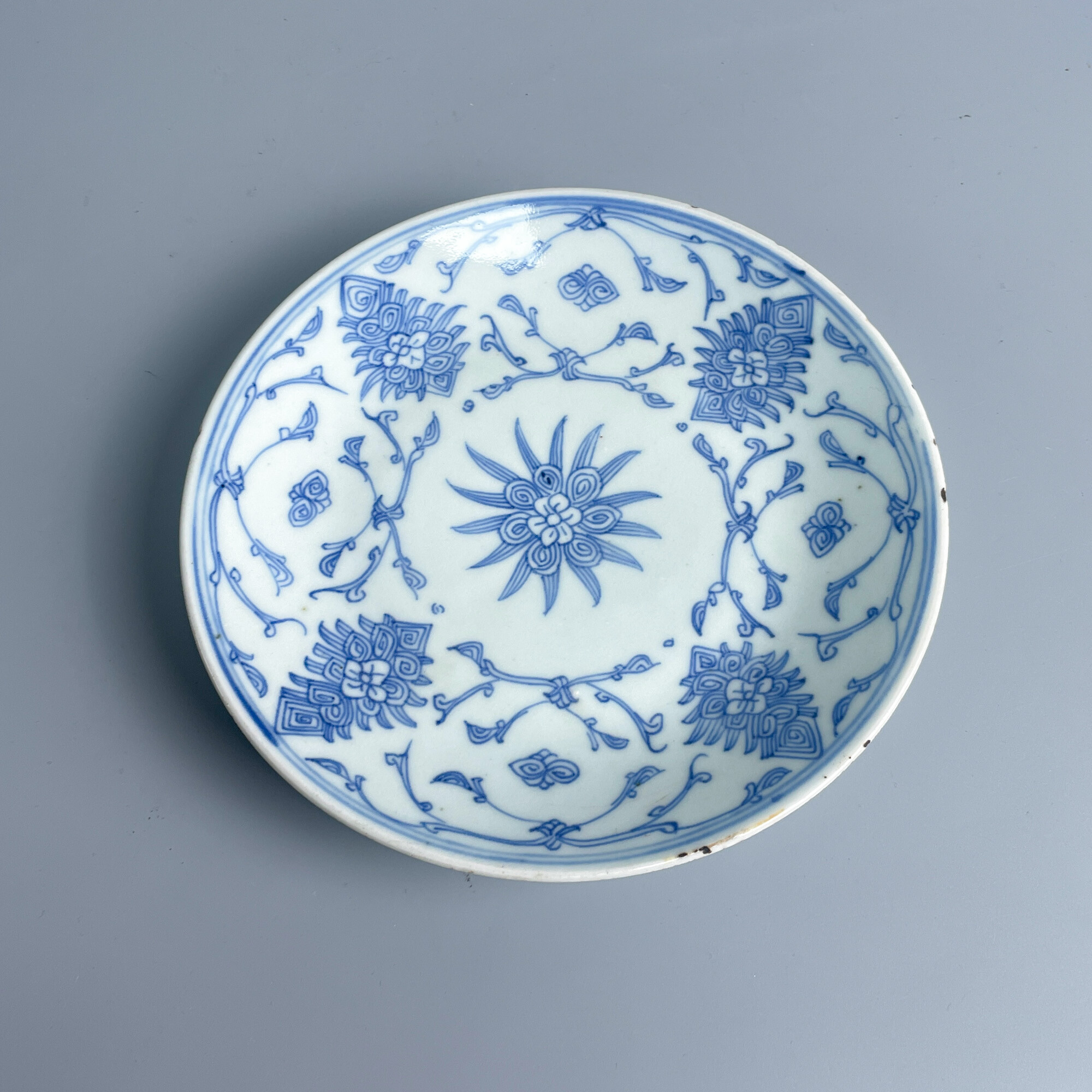 M25CR007718 - 清道光青花花卉纹小盘1