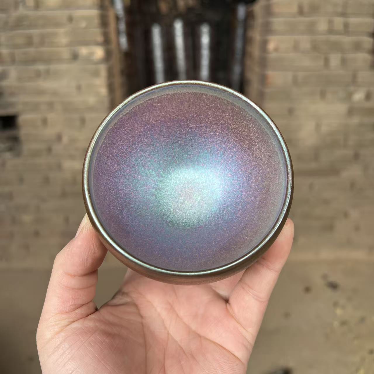 建盏主人杯【极光幻彩：粉】官方指定溯源证书 专用茶具 电烧