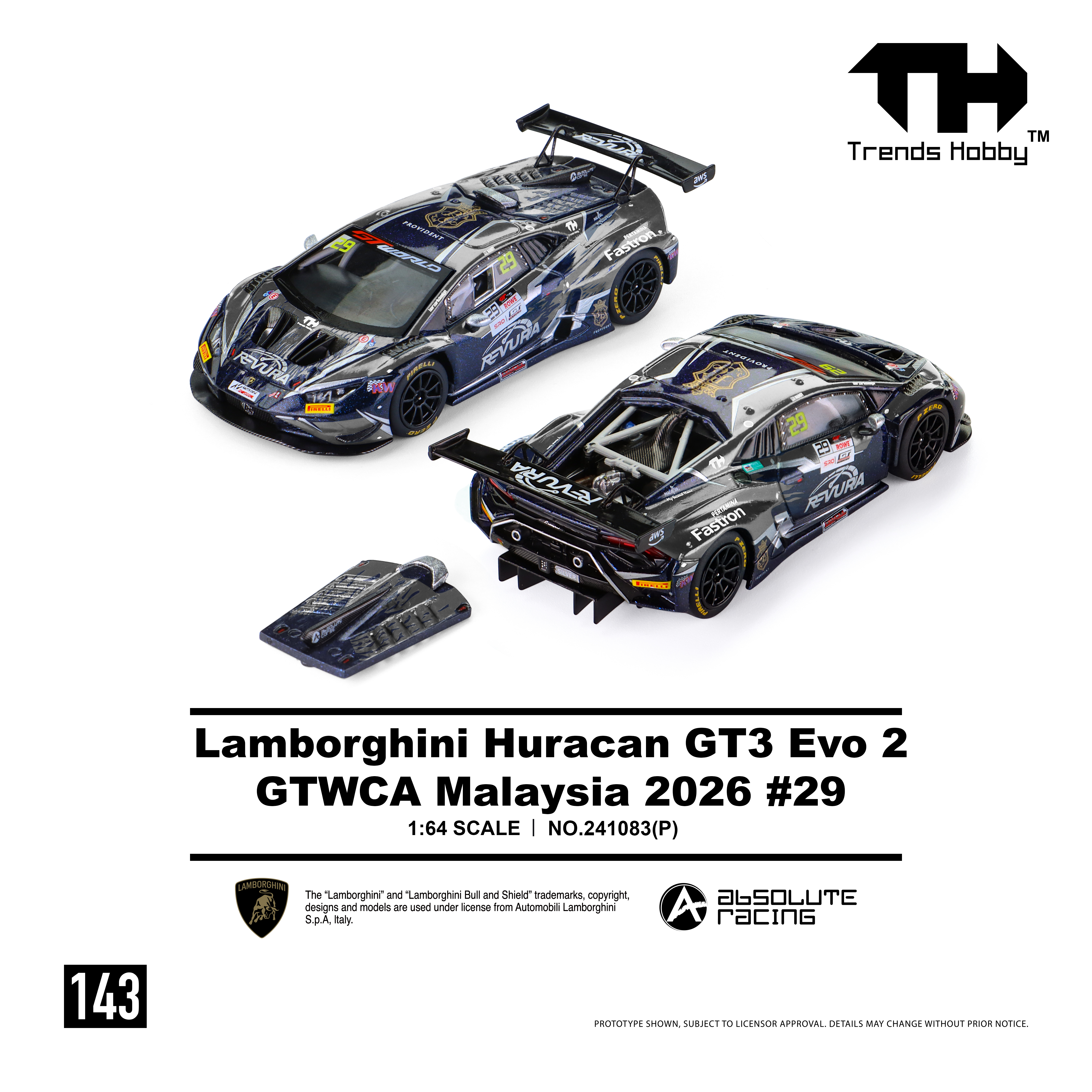 TH Trends Hobby 兰博 巴斯奎特 GT3特别版 汽车合金模型