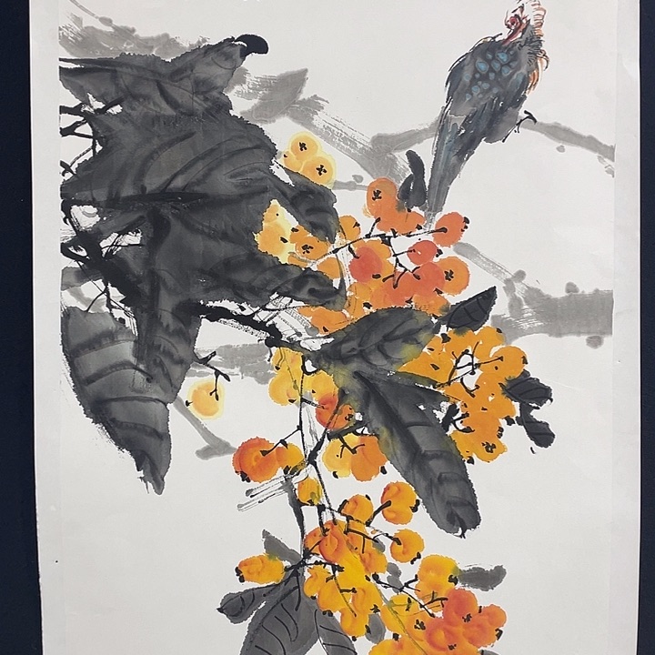 国画四尺三开作品