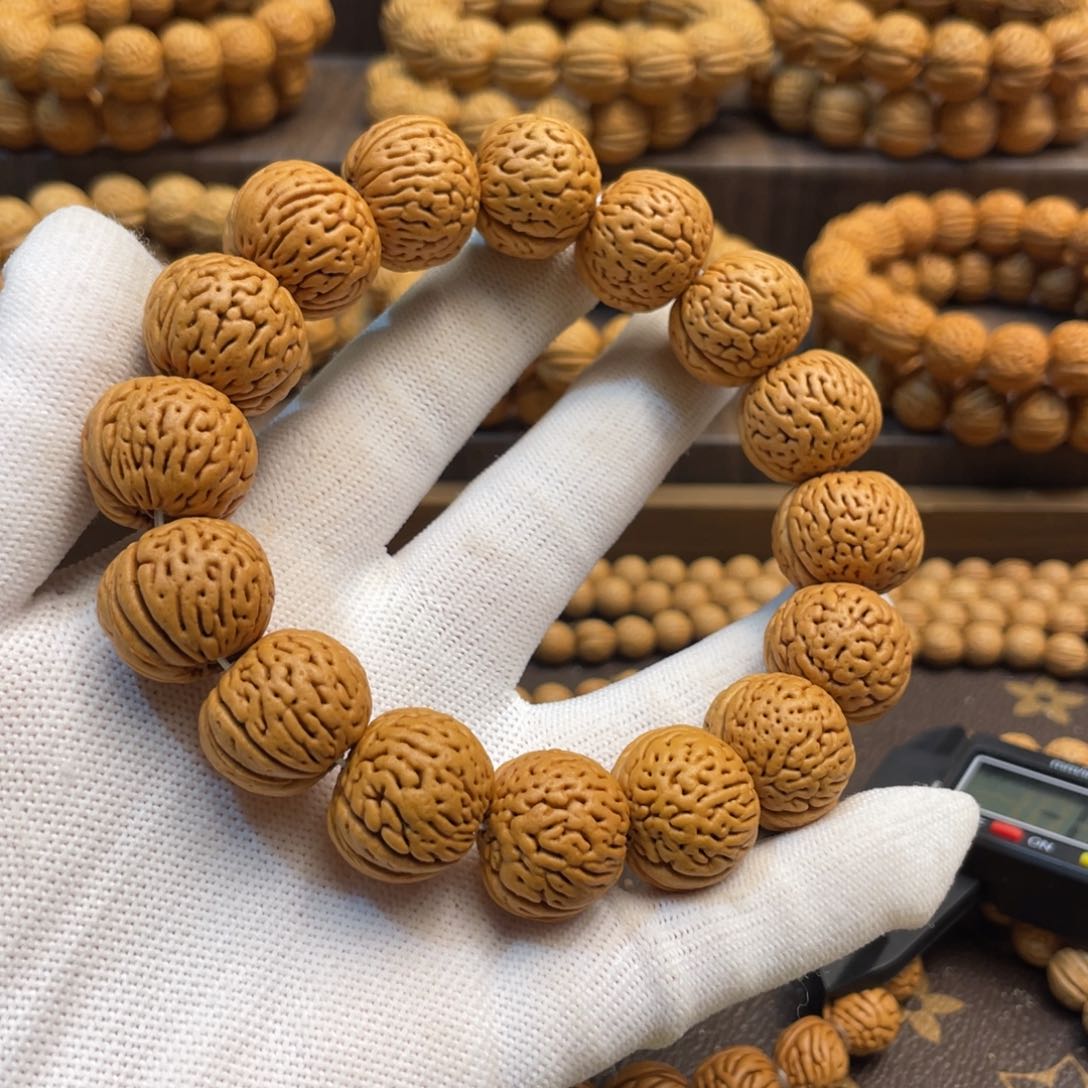 手串桃核白月光手串