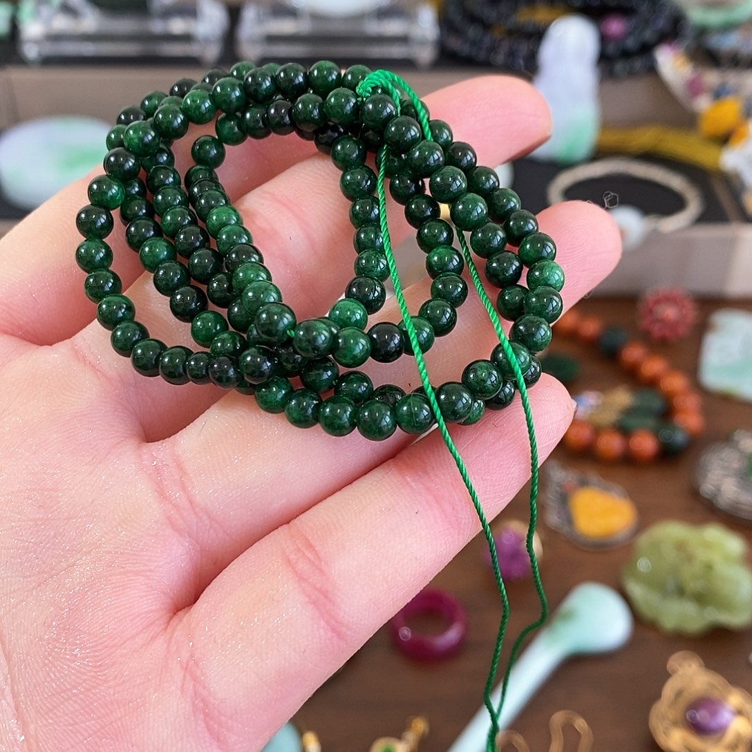 幸***子翡翠散珠漂亮漂亮精美漂亮