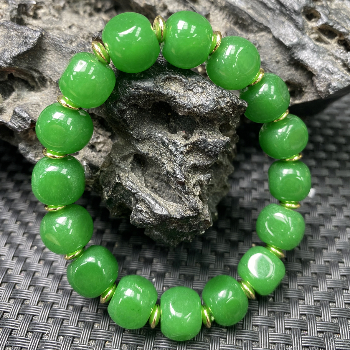 绿帘随型方糖精美手串-856