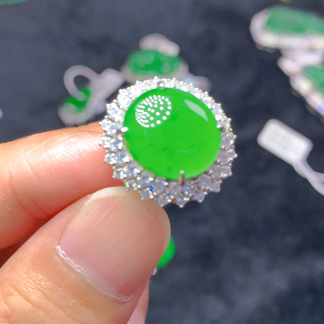 翡翠银S925镶嵌颈饰我