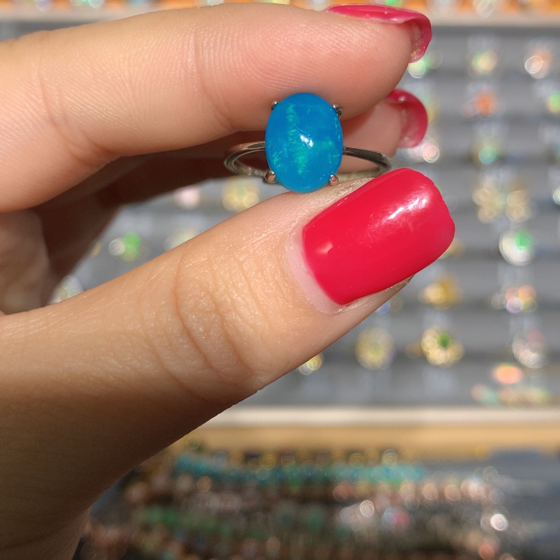 银S925镶嵌欧泊欧泊福利戒指不退换l