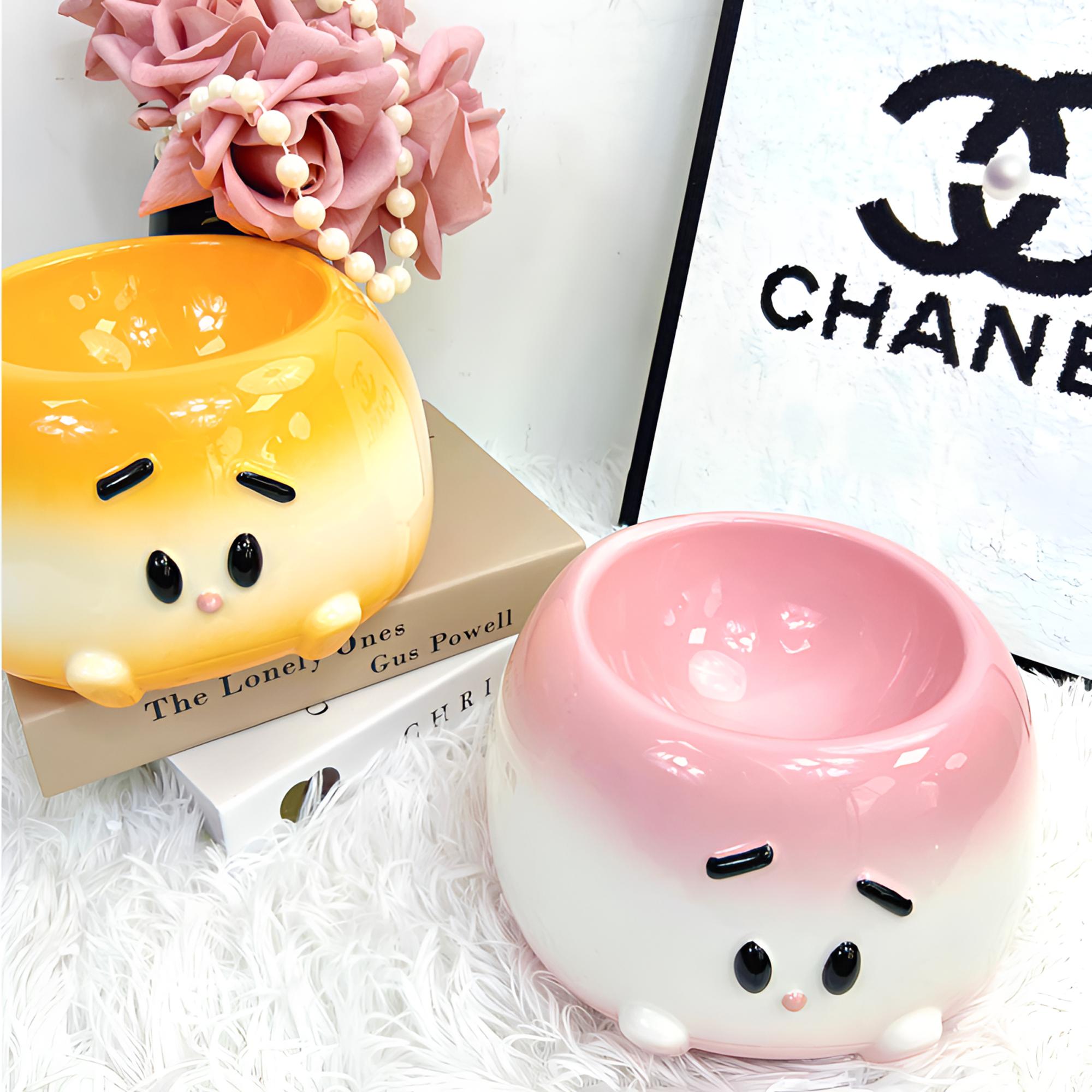 星卡比陶瓷高脚碗宠物饭碗猫猫碗狗狗碗猫粮碗猫咪碗猫粮盆猫食碗