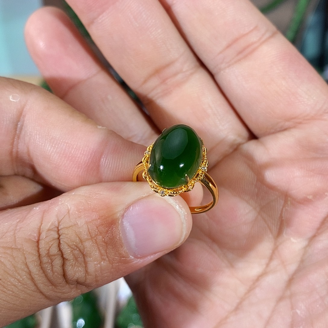 和田玉珠宝首饰18K金镶嵌