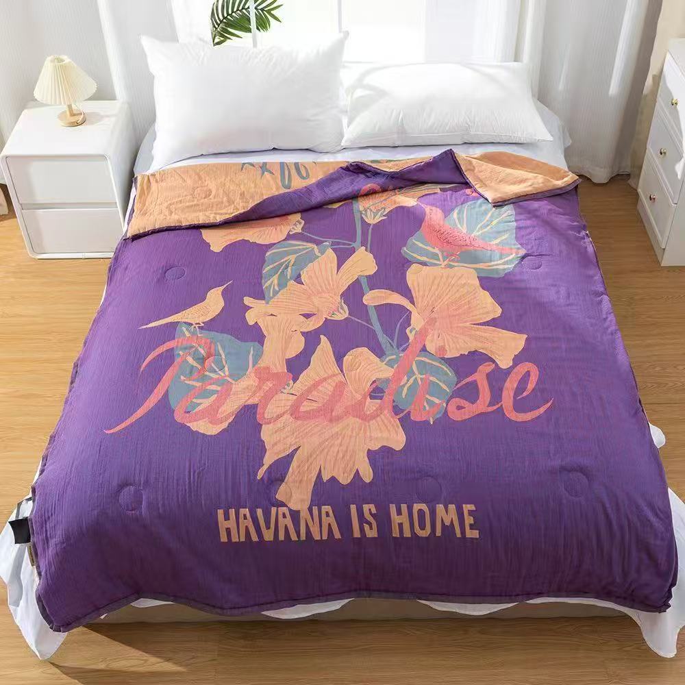 【紫夏 秋冬被】高端A类双层纱亲肤透气舒适柔软可机洗秋冬被