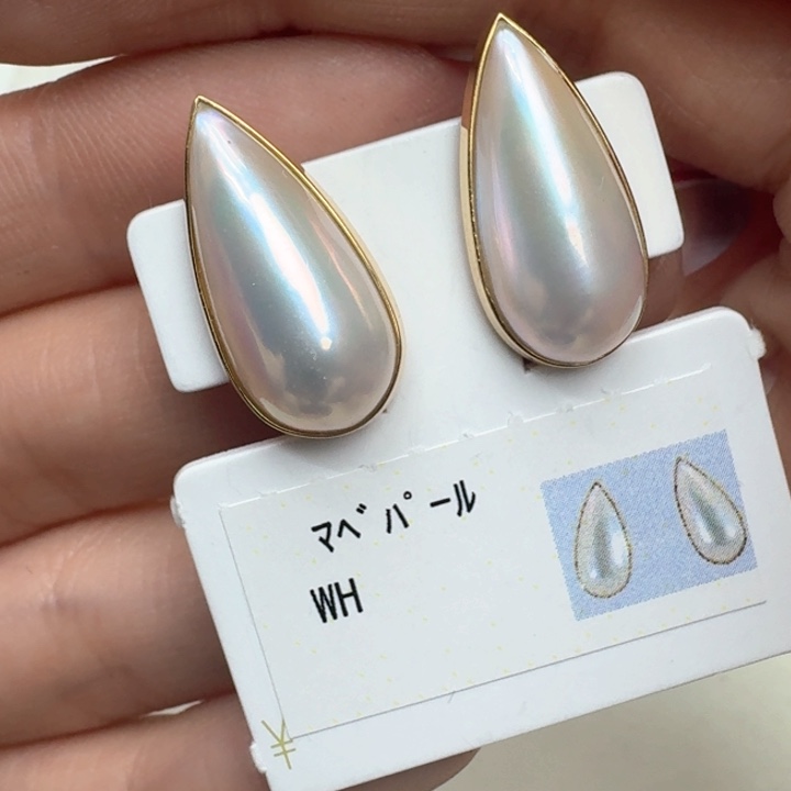 拼合珍珠（马贝珠）耳饰未镶嵌