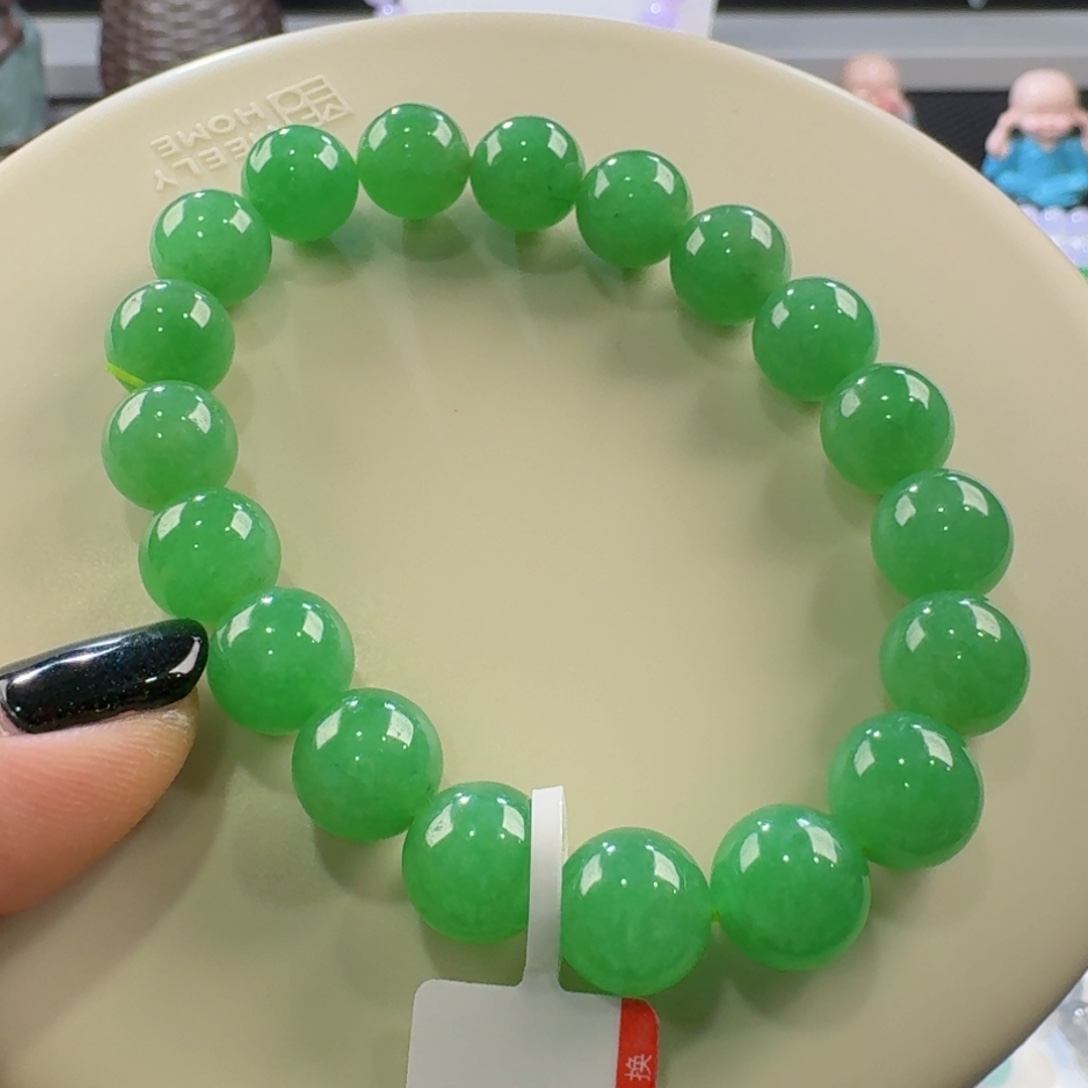 翡翠手链未镶嵌满阳绿手串卡10 鲜阳