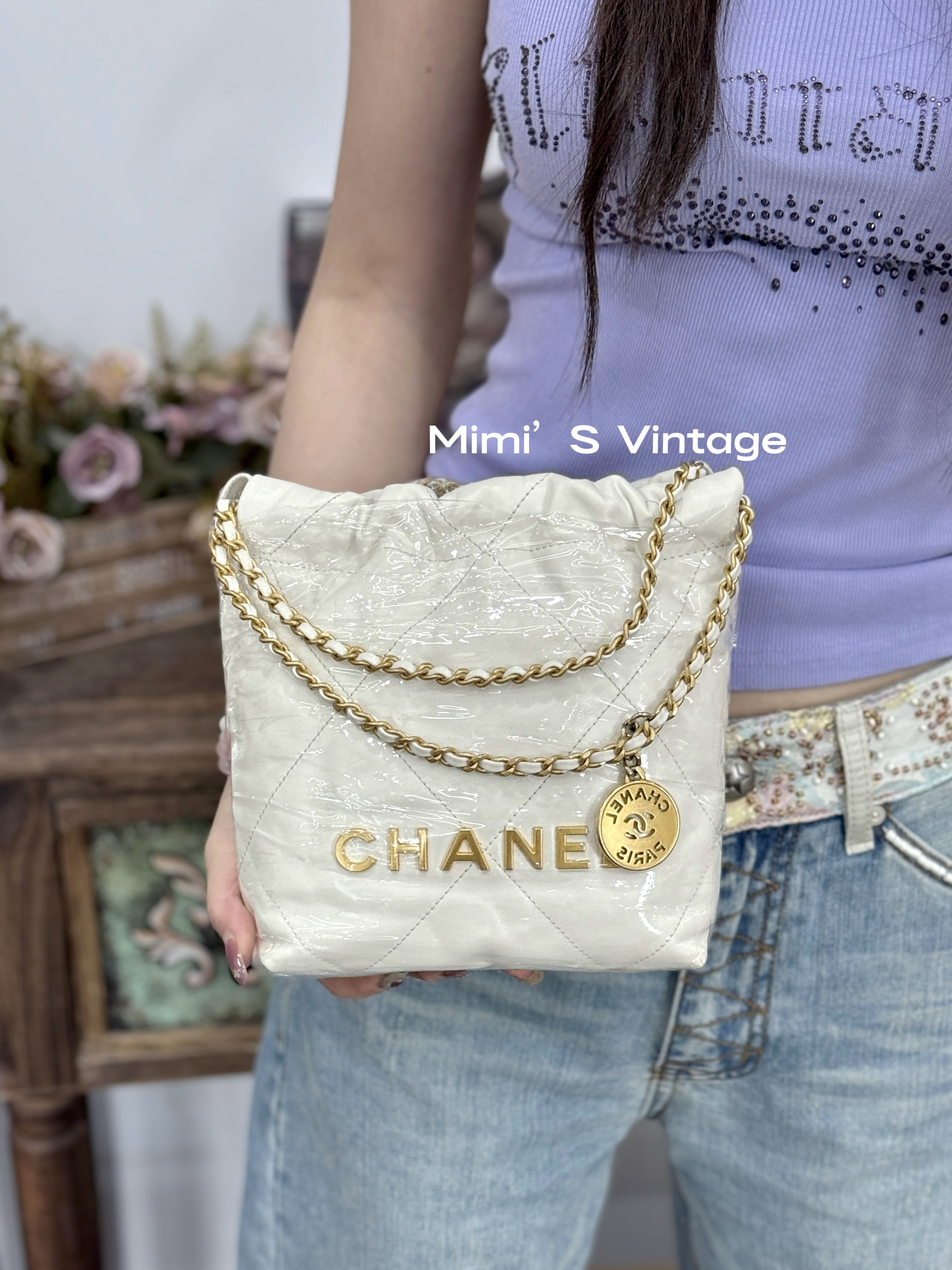 99新 Chanel/香奈儿 香奈儿白金垃圾袋22bag mini（芯片）