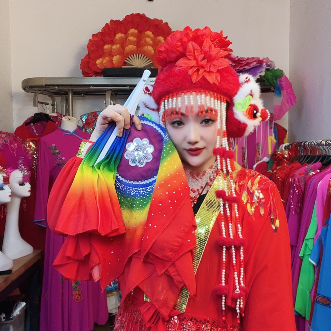 香妃头饰，大牡丹飘沙，耳包，彩色手绢，软骨8寸15票头彩色，送2个小