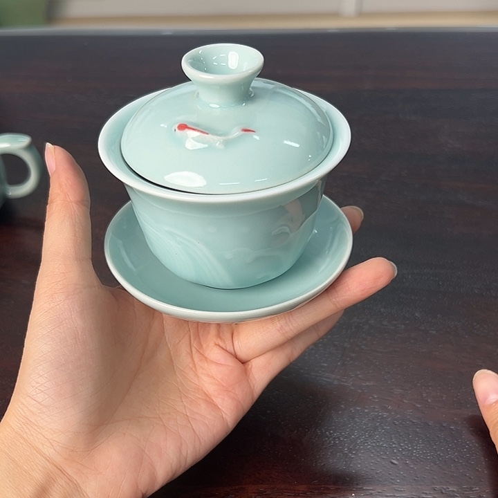 龙泉云间青瓷小米茶器