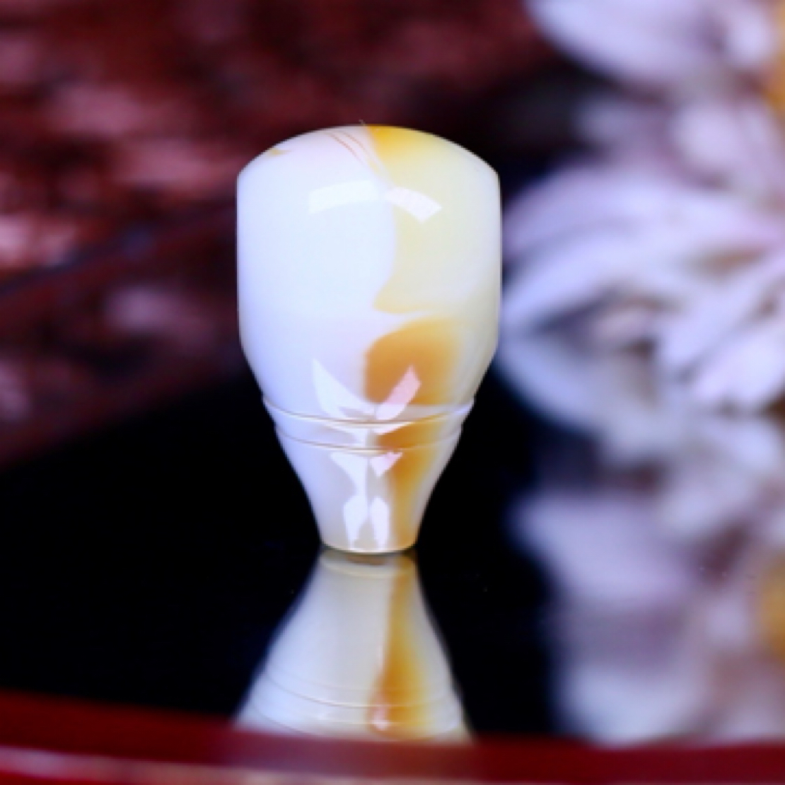 纯天然沁色彩蜡三通 13*20.6*12.8mm 多样性发其一