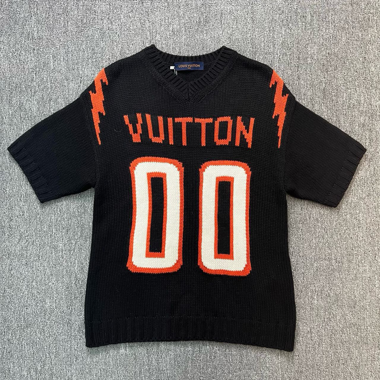 99新 LouisVuitton/路易威登 LV 橄榄球短袖毛衣/L码/存放/11996