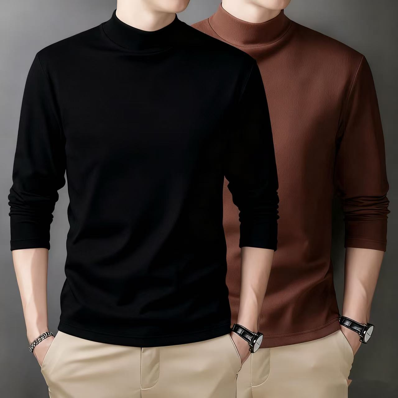 【一折粉丝福利】薄绒秋季男女同款长袖打底衫