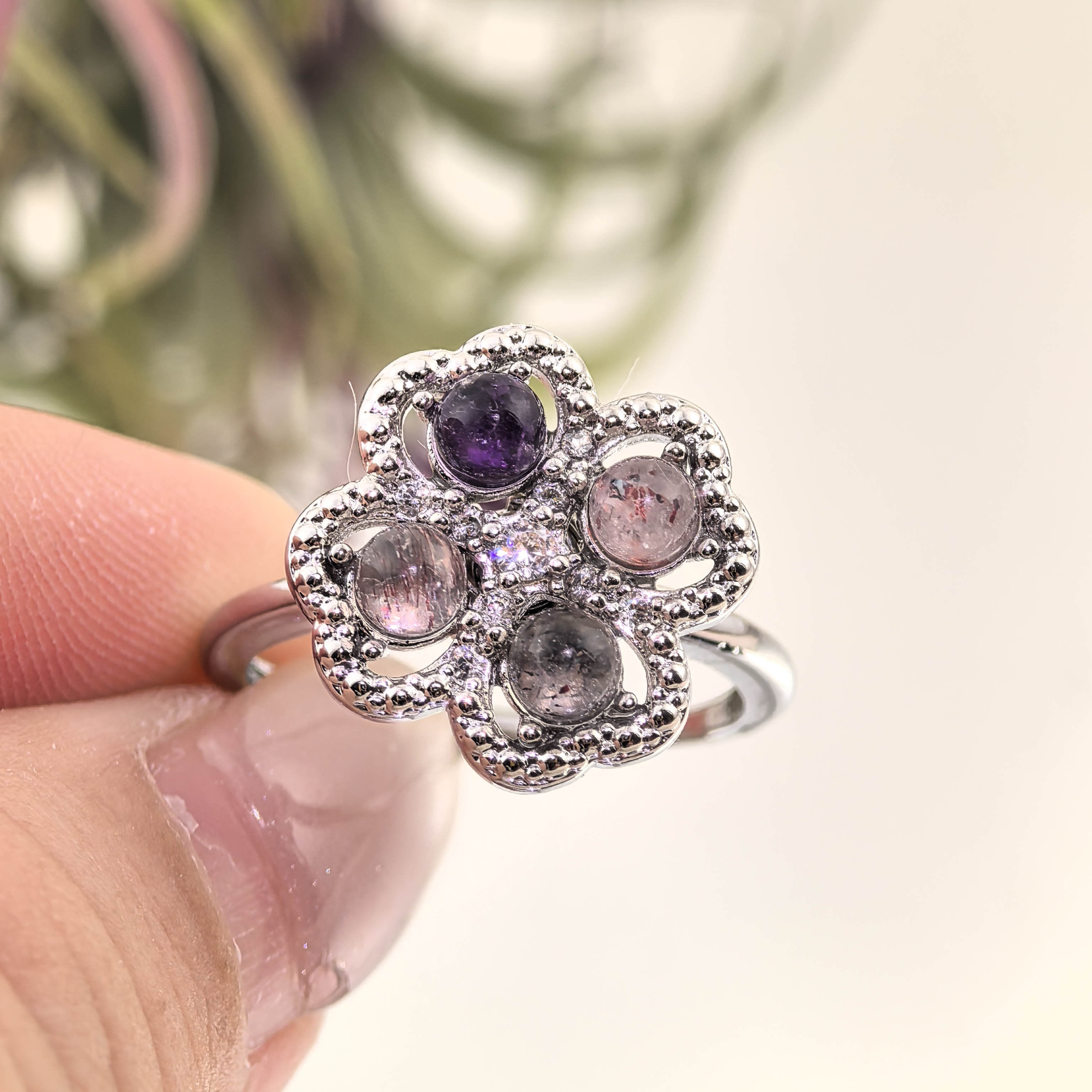 【颖姐专属】超七天然水晶旋转幸运戒指