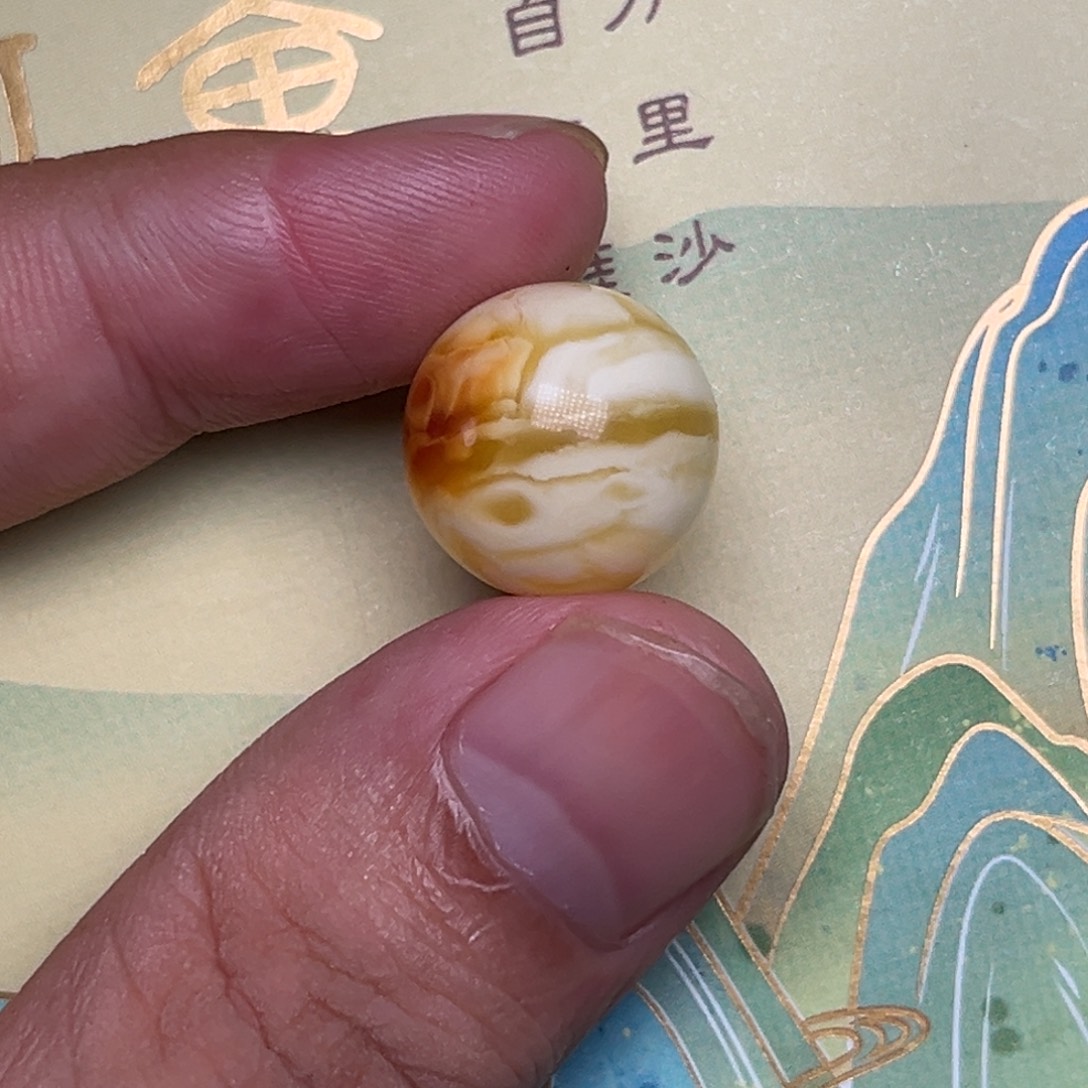 裸石琥珀未镶嵌蜜蜡沁色虎皮一线天15.5