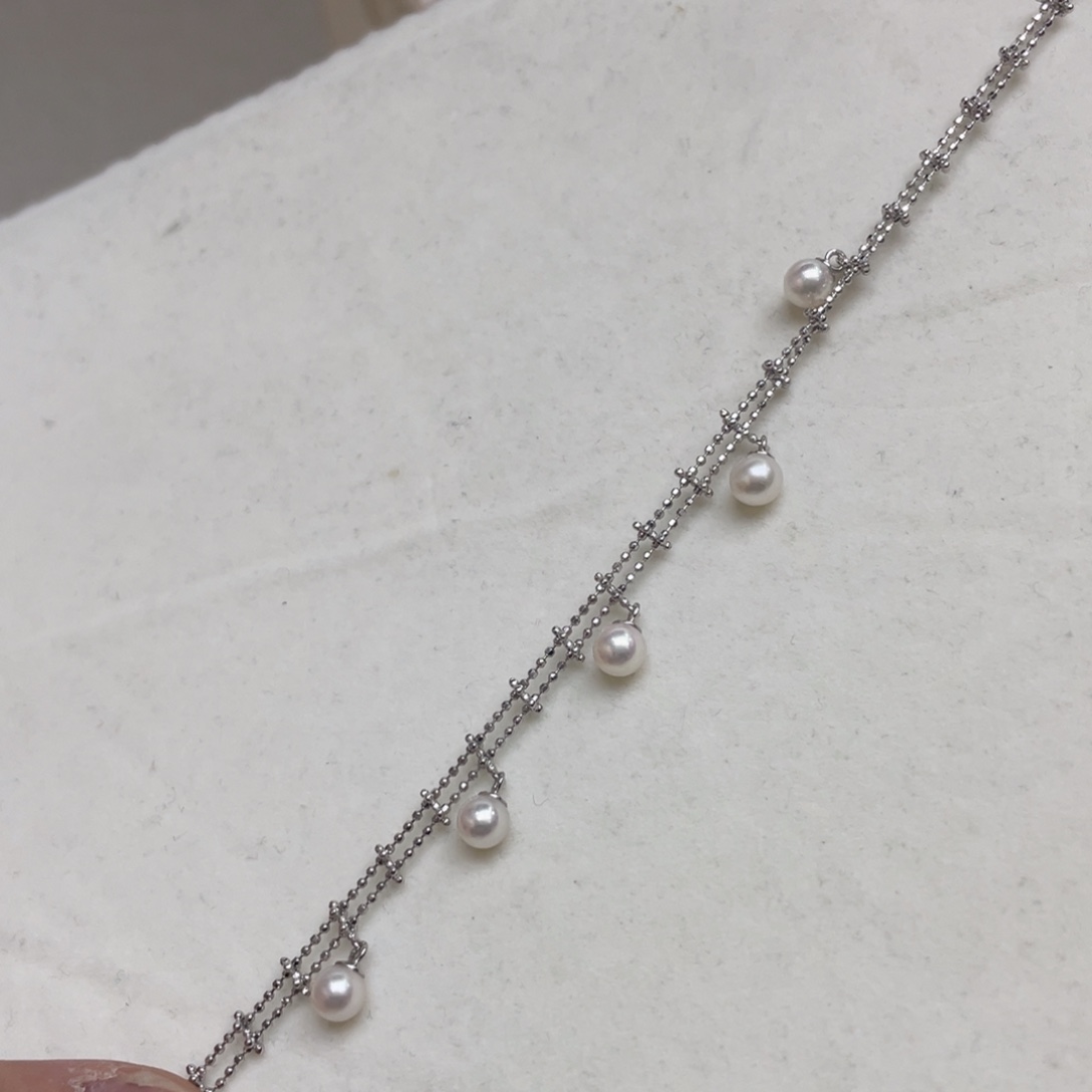 手绳银S925镶嵌海水珍珠
