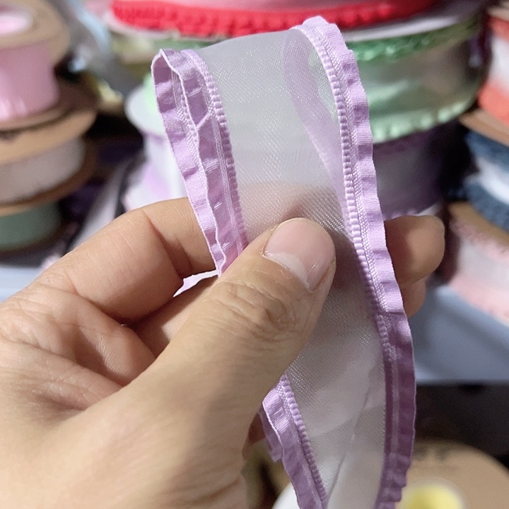 三***只4的中纱荷叶边浅紫5码材料