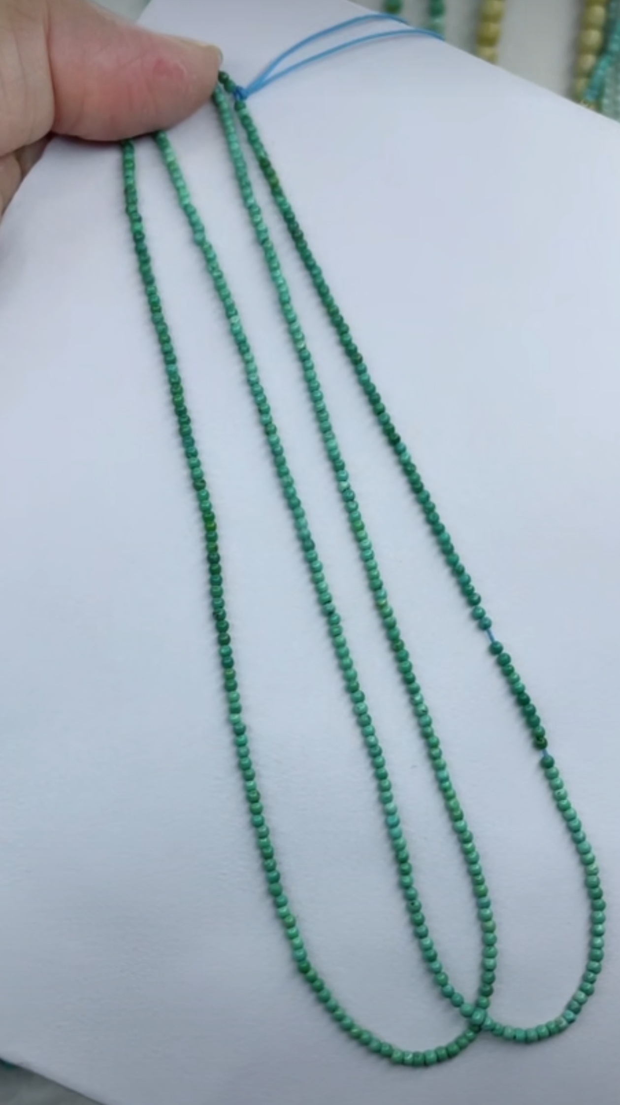 天然原矿绿松石米链