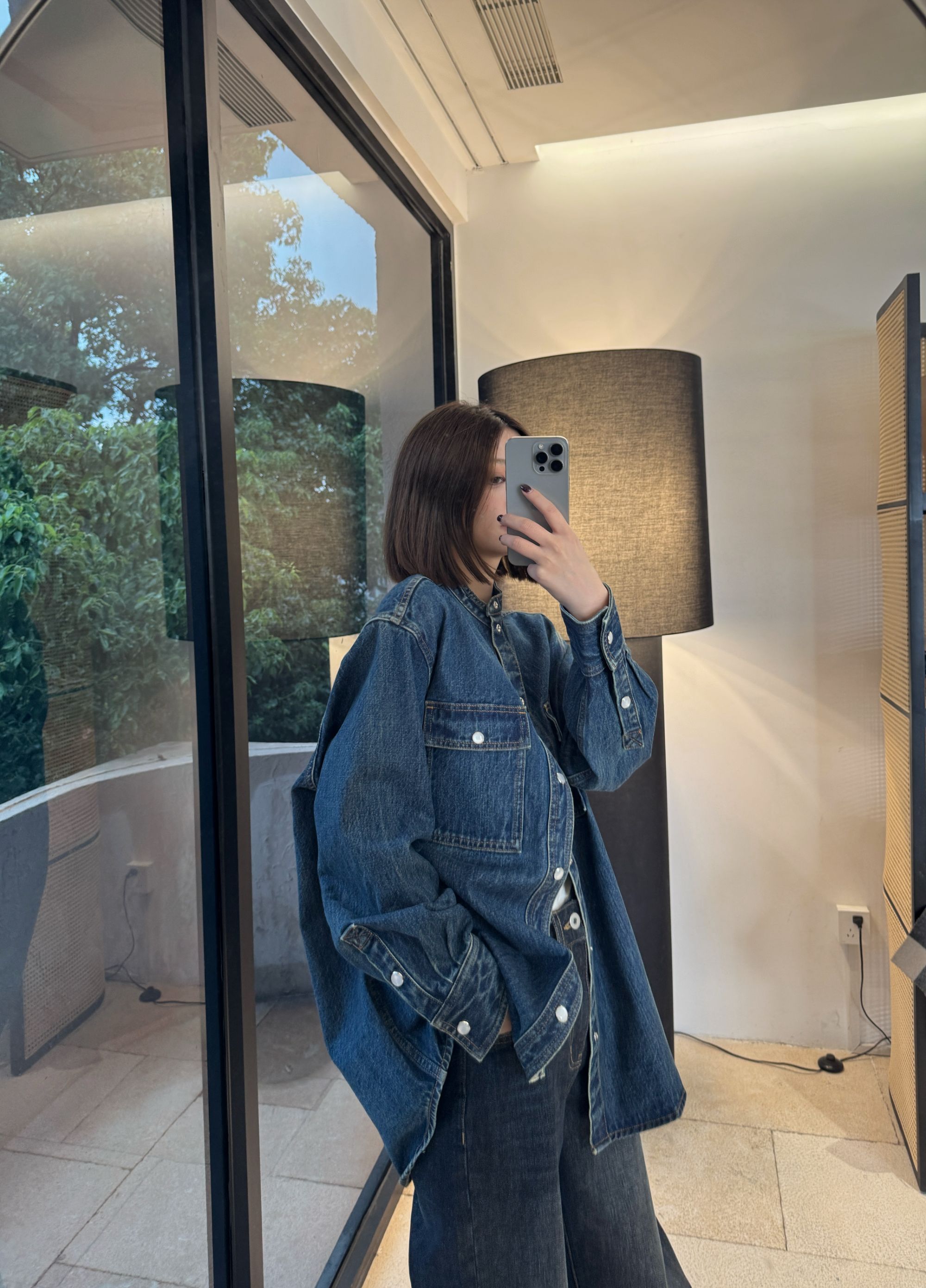 OSENSO"牛仔人生"秋季时尚简约百搭宽松牛仔衬衫CS250752