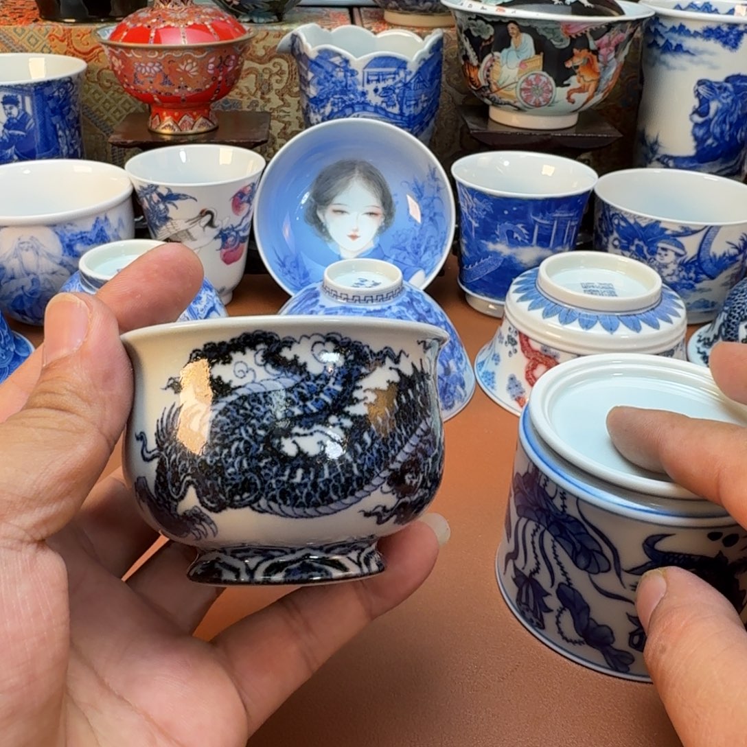 千***然杯子陶景德镇全手工手绘陶瓷