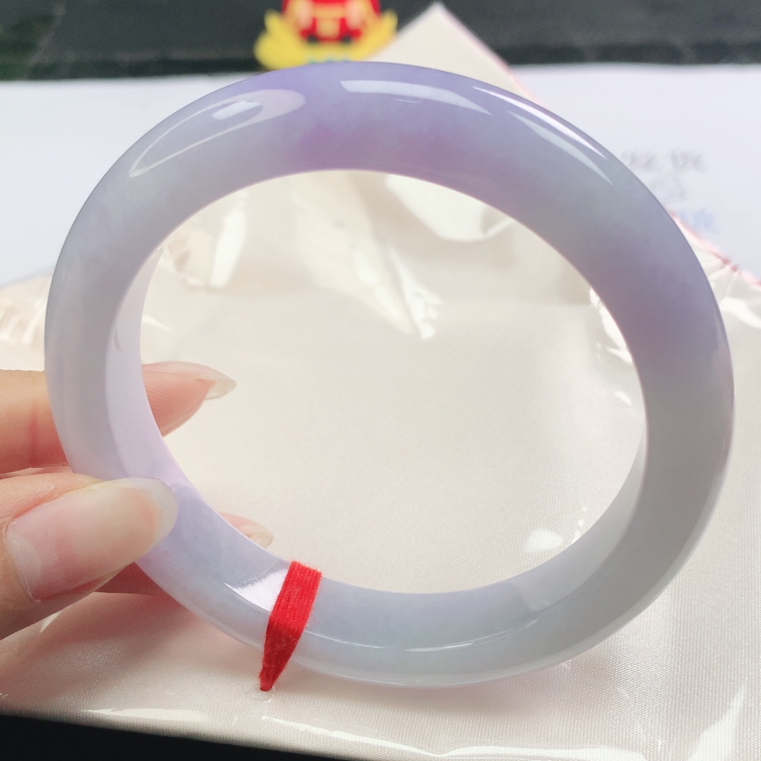 翡翠未镶嵌手镯翡翠63.0紫罗兰正圈