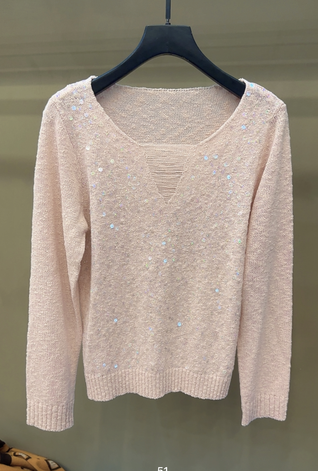 【定制大码女装80-200斤】欧货多巴胺重工亮片毛衣V领防晒衫女2092