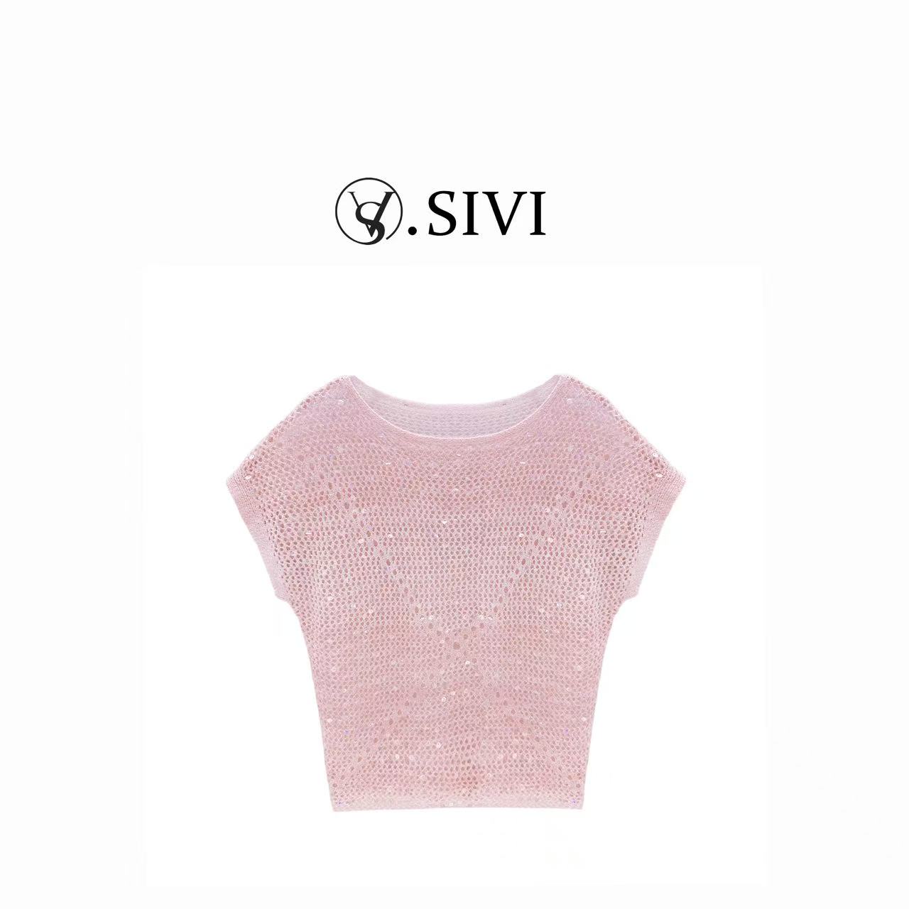 熙薇【菱格情怀】2025春夏新款时尚百搭休闲设计师上衣毛衣H2386