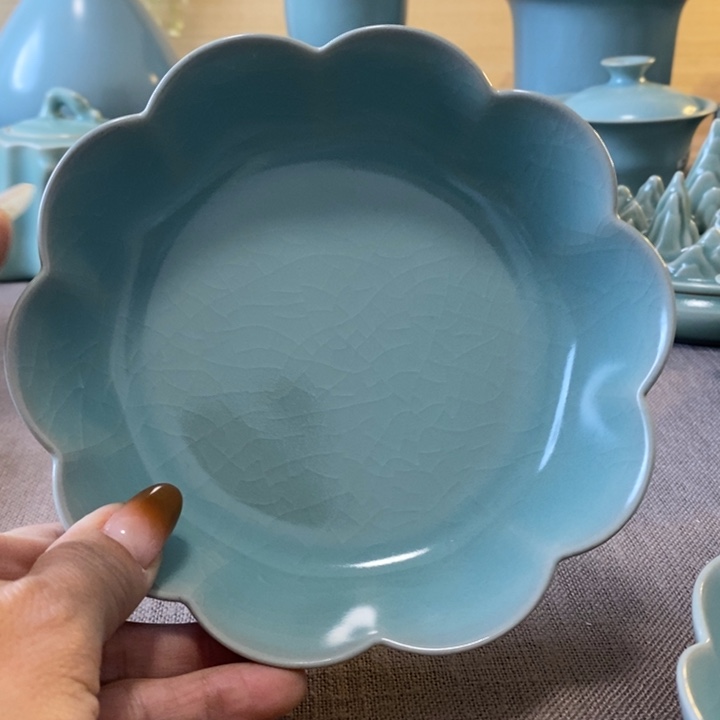 瓷片花口盘一一一一一一一