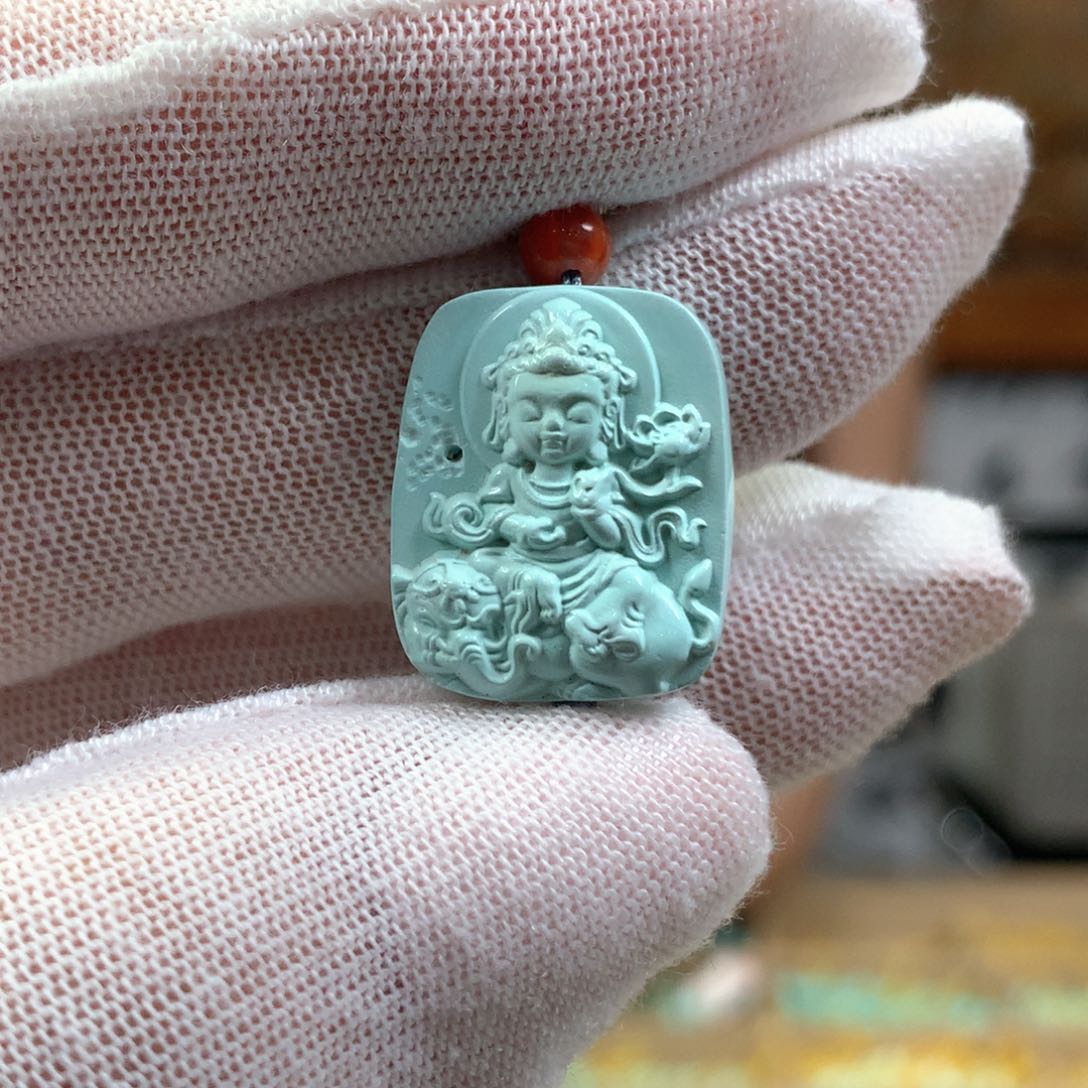 绿松石未镶嵌挂件