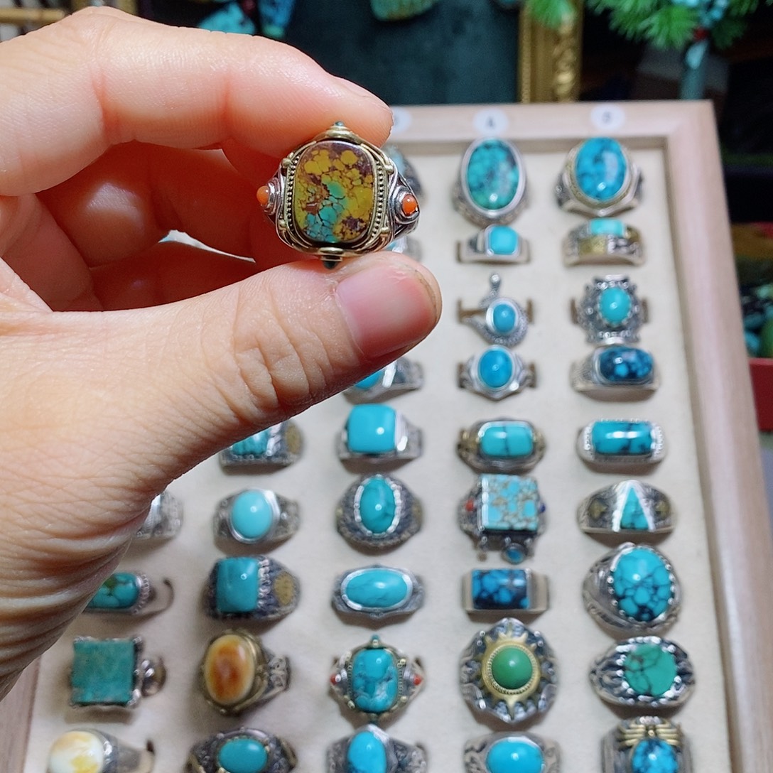 银S925镶嵌绿松石挂件
