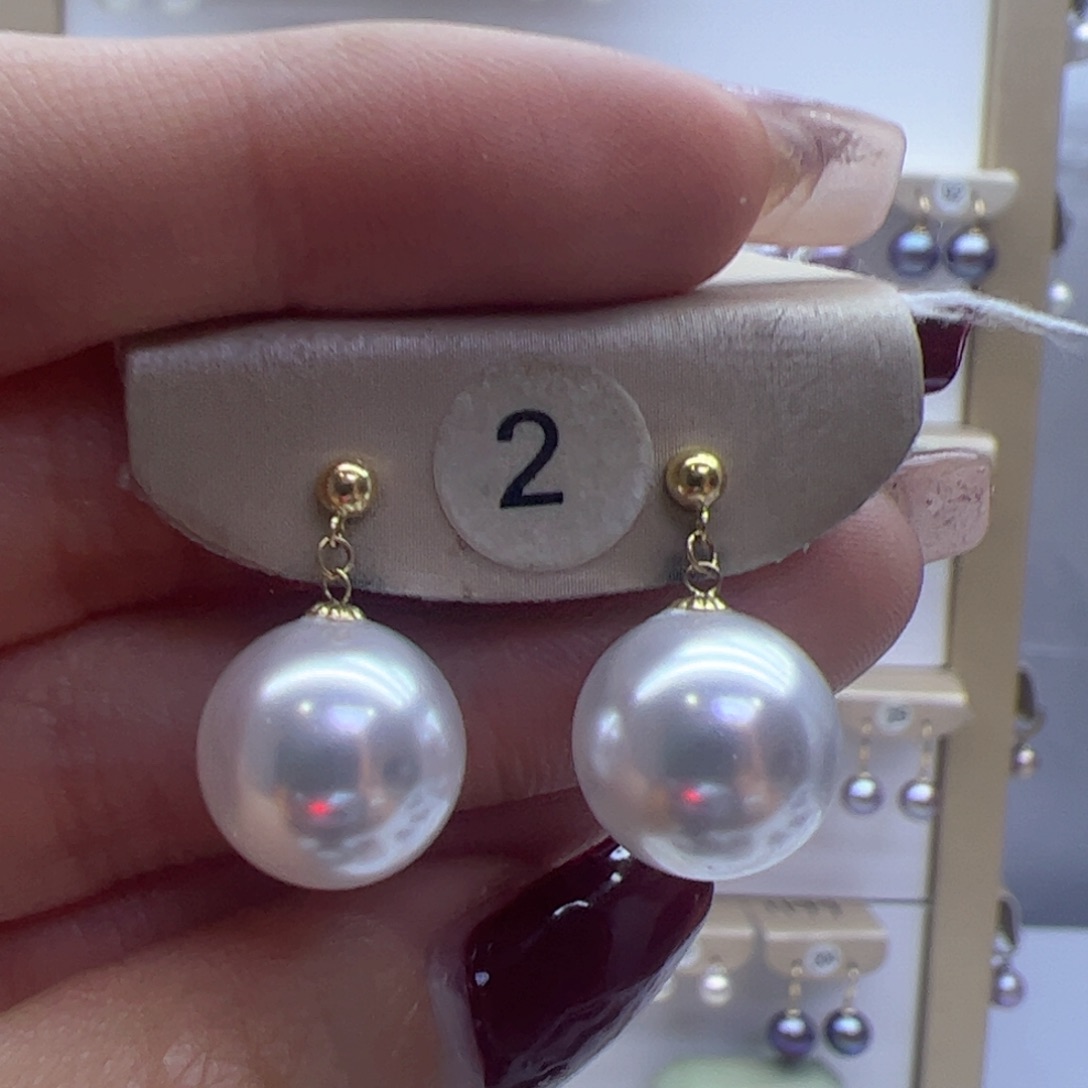 淡水珍珠耳饰18K金镶嵌