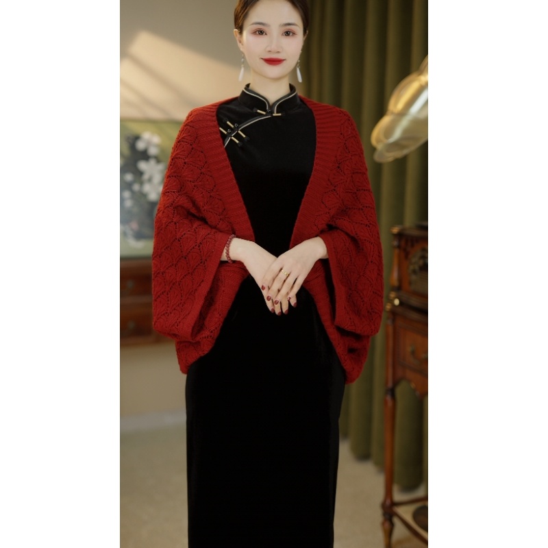 气质款三色旗袍 外搭