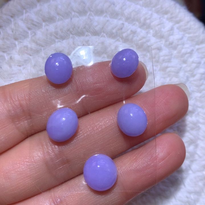 翡翠散珠妖紫蛋面一套