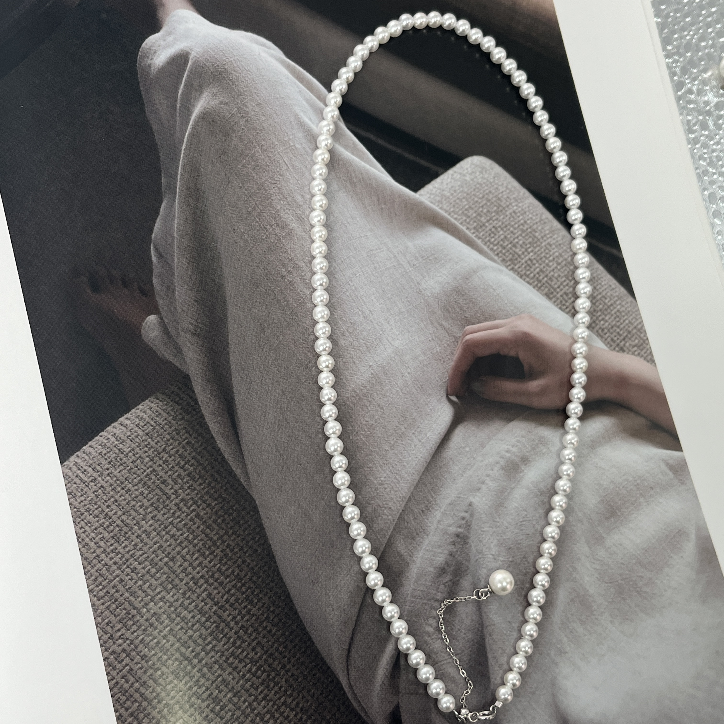 【定向】4mm冷白正圆极光小米珠项链 贝珠