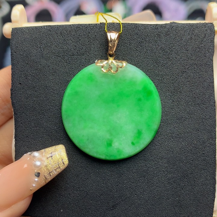 翡翠手链18K金镶嵌翡翠