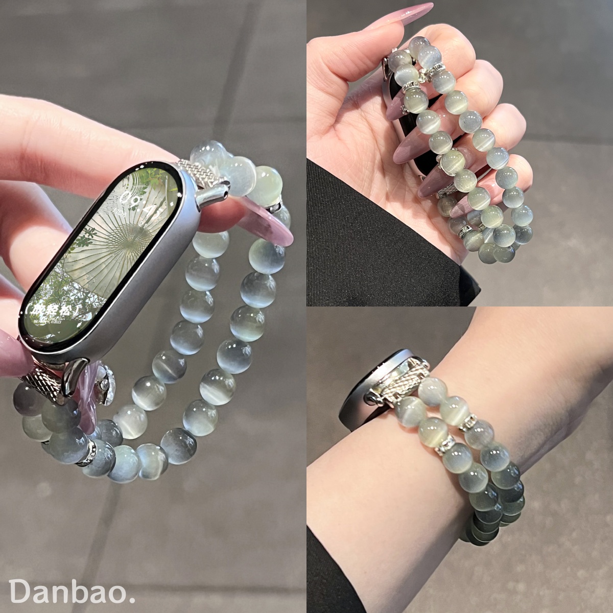 《烟雨江南》适用于小米手环10新款猫眼串珠表带9表带小米手环10