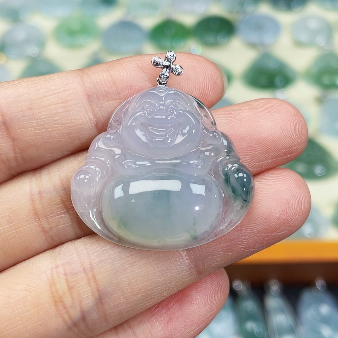 翡翠颈饰18K金镶嵌吊坠