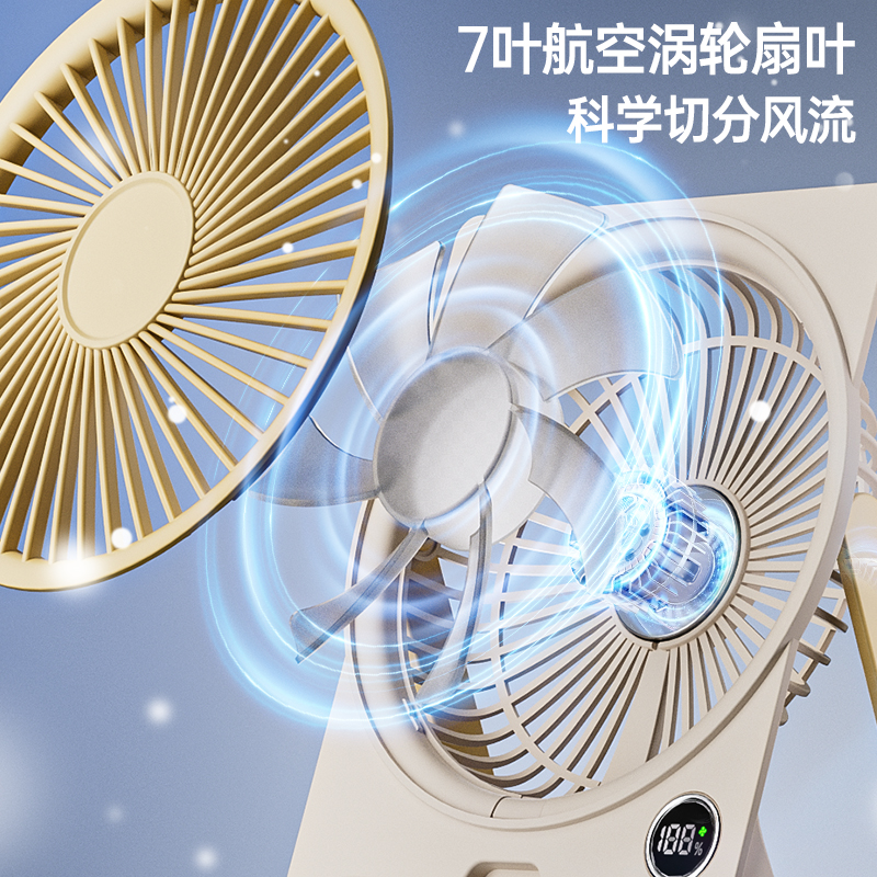 卡片风扇超薄办公室桌面小风扇静音大风力学生宿舍折叠便携式风扇 图片 5