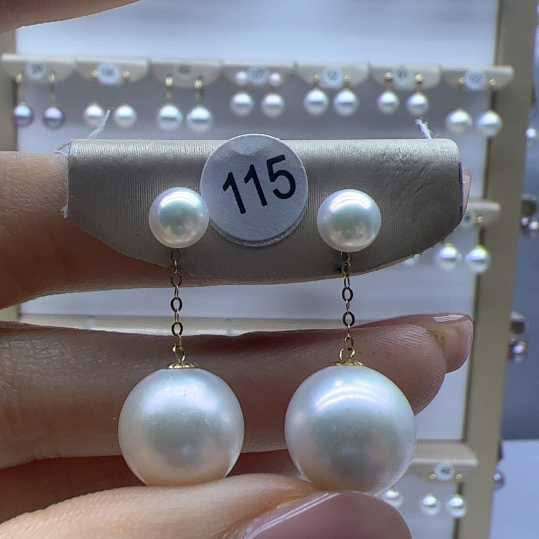 淡水珍珠耳饰18K金镶嵌