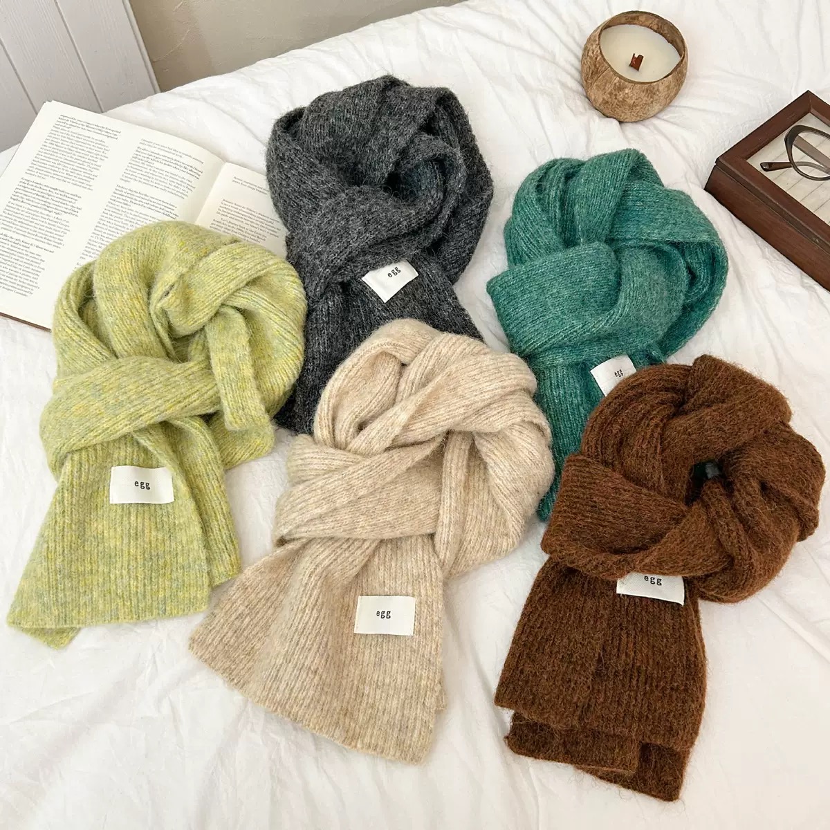 韩国egg围巾冬季女2025新款ins韩系氛围感纯色加厚围脖