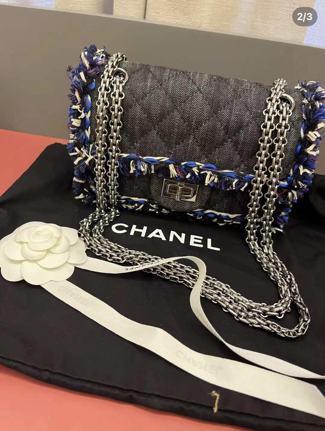95新 Chanel/香奈儿 展会外场  2.55丹宁斜挎包