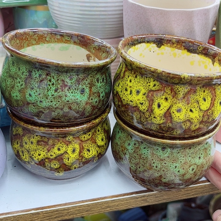 多肉绿植陶瓷花盆9.9包邮，有孔