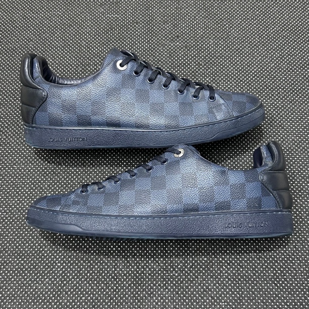 95新 LouisVuitton/路易威登 42.5码 27.5cm 蓝 棋盘格 鞋口划伤